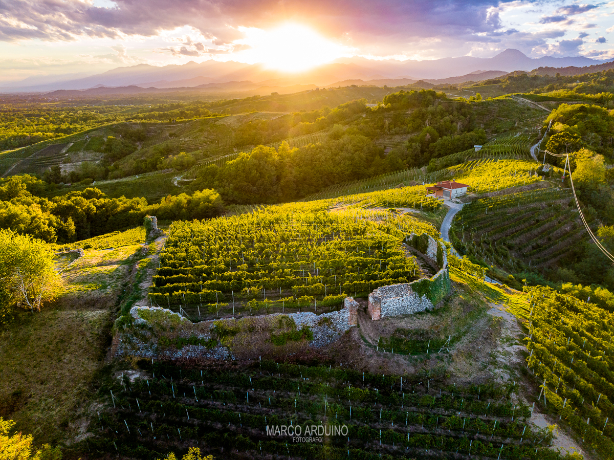fotografia aerea del territorio, vigneti di Gattinara