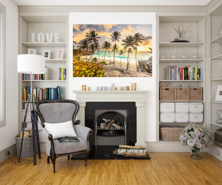 fine art photo botton Bay Barbados ambientata in soggiorno opera di Marco Arduino